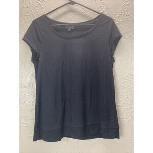 The Limited Women's Fitted Tee Shirt Black Size Medium Textured‎ Round Neck Y2K